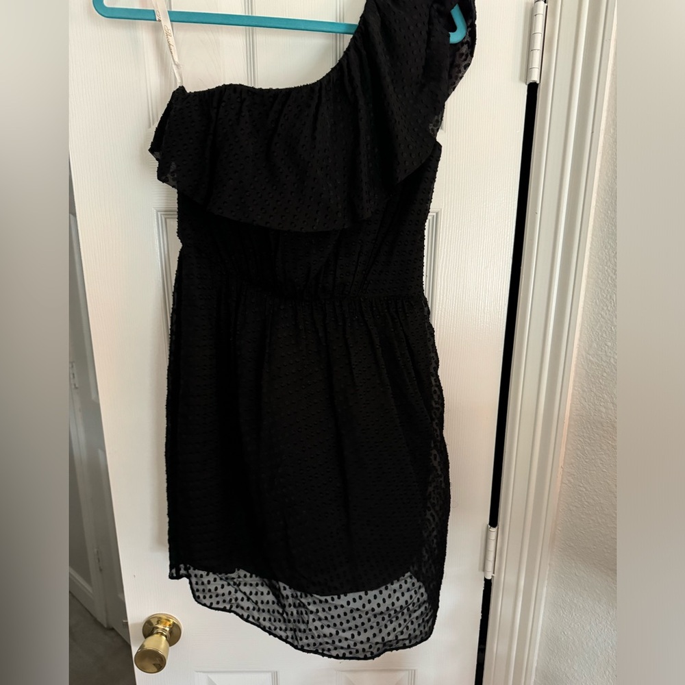 Shoshanna black one shoulder dress